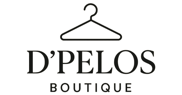 Logo of D'Pelos Boutique with a hanger icon on a white background